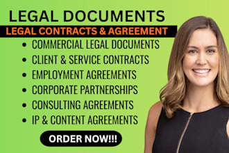 draft legal documents, agreements, and contracts for you