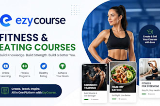 design ezycourse online course website fitness course creation coaching platform