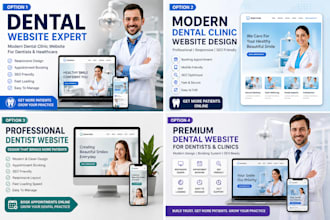 design modern dental clinic website  and healthcare business