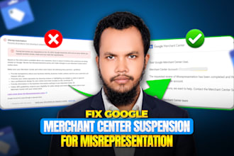 fix google merchant center suspension for misrepresentation