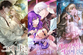 draw webtoon cover art manga anime comic novel cover illustration art design