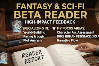 beta read your fantasy or sci fi novel for pacing and world building