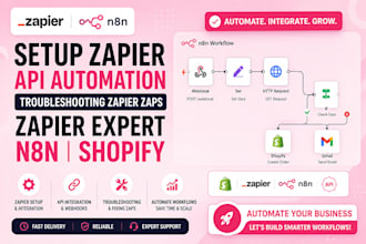 setup n8n shopify trobleshooting zapier zaps zapier expert zapier api automation