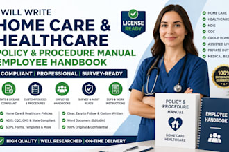 create compliant policy and procedure manuals, sops and employee handbooks