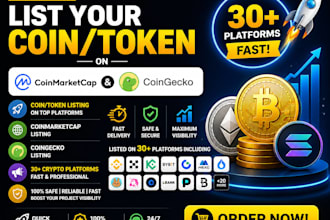 list your coin and token on coinmarketcap, coingecko and 30 platforms fast