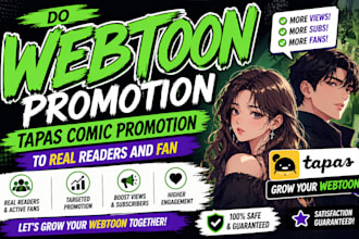 do webtoon promotion, tapas comic promotion to real readers and fan