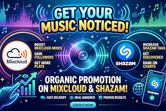 use popular mixcloud and shazam platforms for your music promotion