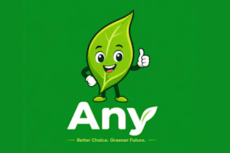 design wonderful make fresh green leaf mascot logo design for unlimited revision