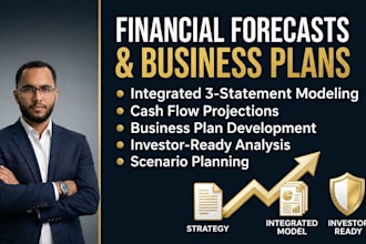 prepare financial modeling, forecast or projections and business plan