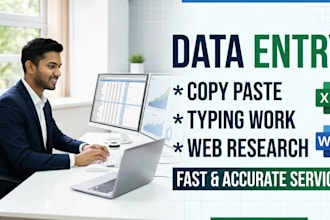 do fastest data entry copy paste and web research
