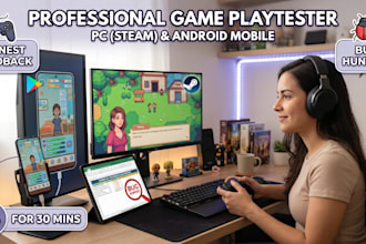 playtest your PC, steam, or android mobile game