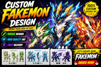 professional pokemon style fakemon art