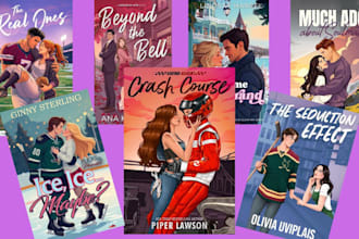 romance book cover illustration, ebook cover design, kdp cover, book cover art