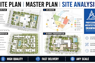 render architectural site plan do site analysis master plan