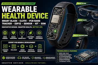 wearable health device smart glass cloth pcb band tracker esp32 sensor lot som