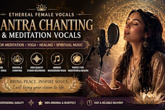 record ethereal female mantra chanting for meditation, yoga and healing music