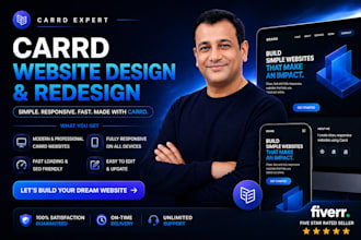 design a modern carrd website, landing page, or one page site