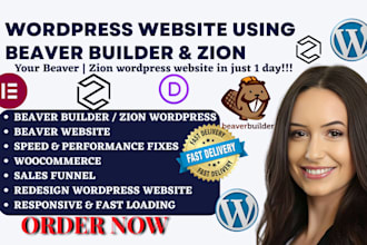 create responsive wordpress website with beaver builder zion builder avada theme