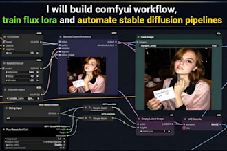 build comfyui workflow, train flux lora and automate stable diffusion pipelines