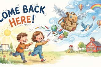 illustrate children story book illustration, kids book illustration, watercolor