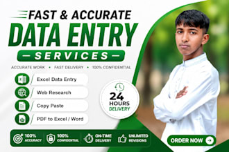 do professional data entry, copy paste, and web research