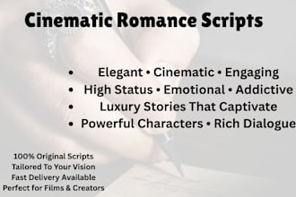 write creative elite lifestyle movie script screenplay