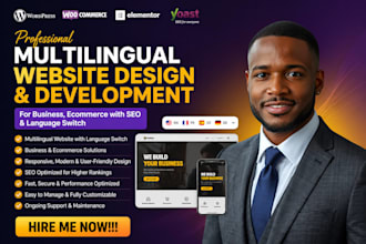 build multilingual website for business, ecommerce with SEO and language switch
