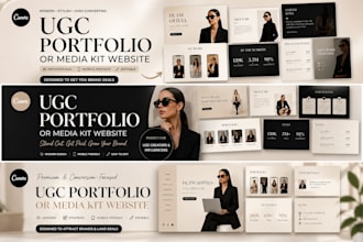 design a high converting ugc portfolio website in canva ugc media kit