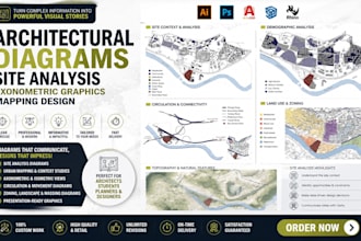 architectural diagrams site analysis axonometric graphics mapping design
