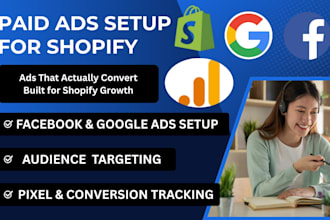 setup facebook ads google ads meta ads tiktok ads for shopify promotion