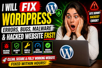 fix wordpress bugs, wordpress issues wordpress error, malware removal, site down