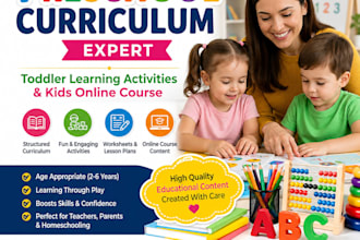 create preschool curriculum elearning activities and course development
