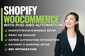 do shopify woo commerce, bigcartel printify printful wordpress zapier automation