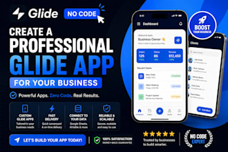 create a professional glide app for your business, no code app builder expert