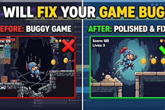 fix bugs and polish your 2d game made in gdevelop