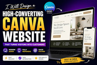 do responsive canva website design, canva landing page, business website