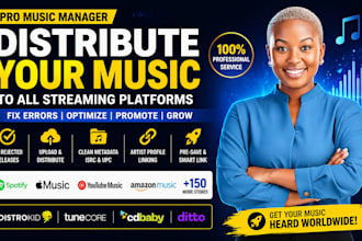 fix distrokid, tunecore errors and distribute music to all digital platforms