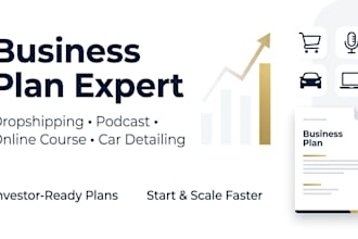 write dropshipping, car detailing, podcast, online course creation business plan