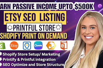 shopify print on demand store with printify, printful and etsy pod integration