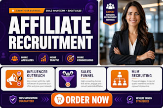 recruit real high converting affiliates and generate sales for affiliate program
