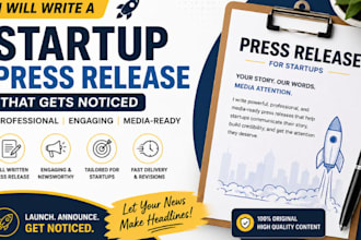 write and distribute a professional press release for your  startup launch