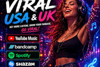 do viral USA and UK youtube music bandcamp spotify shazam