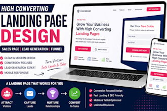 design high converting german landing page sales page and lead generation funnel