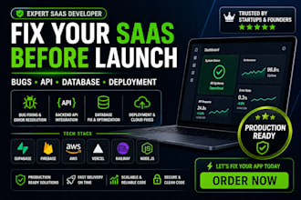 fix  saas mvp bugs backend api database and deployment issues
