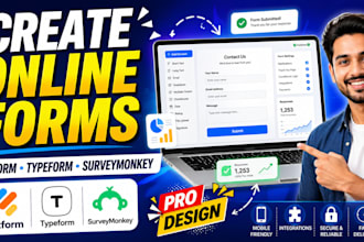 craete online form using jotform, typeform and survey monkey