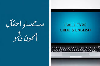 do urdu english typing and data entry work