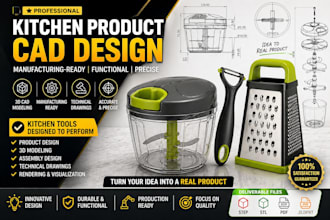 design manufacturing ready 3d cad models for kitchen tools and manual products