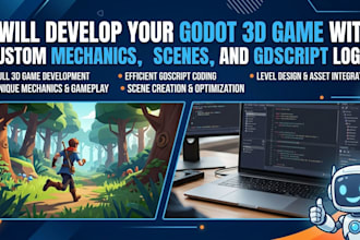 develop your godot 3d game with custom mechanics, scenes, and gdscript logic