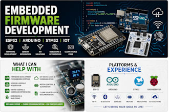 develop esp32, stm32 and arduino firmware