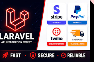 integrate stripe, paypal, twilio SMS or shipping API in laravel website